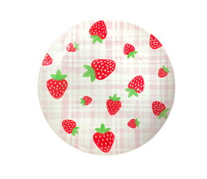 Studio City Strawberry Plaid Plate